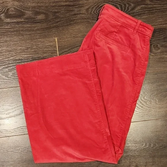 ❤️ LOFT CORDUROY HIGH RISE WIDE LEG PALMER PANTS, PINK, 14 (32) - Picture 3 of 10